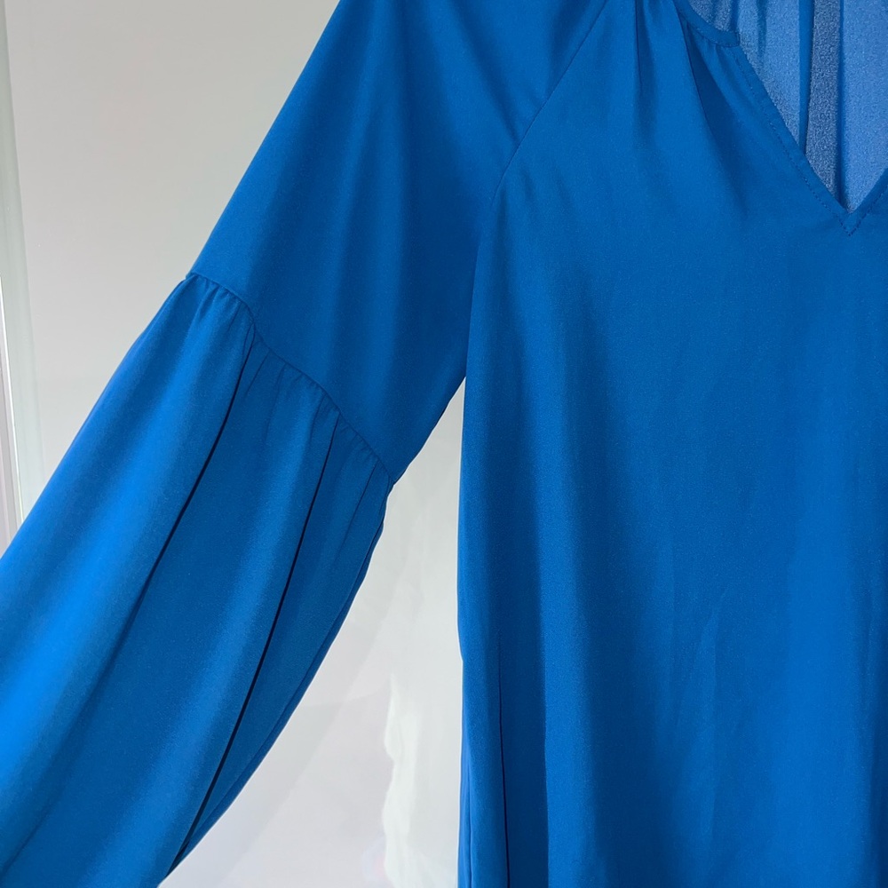 Lilly Pulitzer Vibrant Blue Long Sleeve Blouse